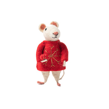 Mouse With Red Jacket Ornament