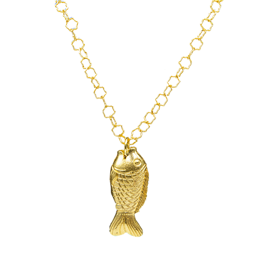 Fish Flash Gold Plated Pendant - DeKulture DKW-1453-NKJ
