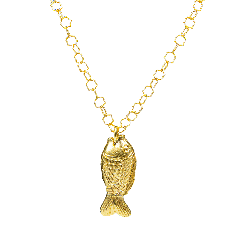 Fish Flash Gold Plated Pendant - DeKulture DKW-1453-NKJ