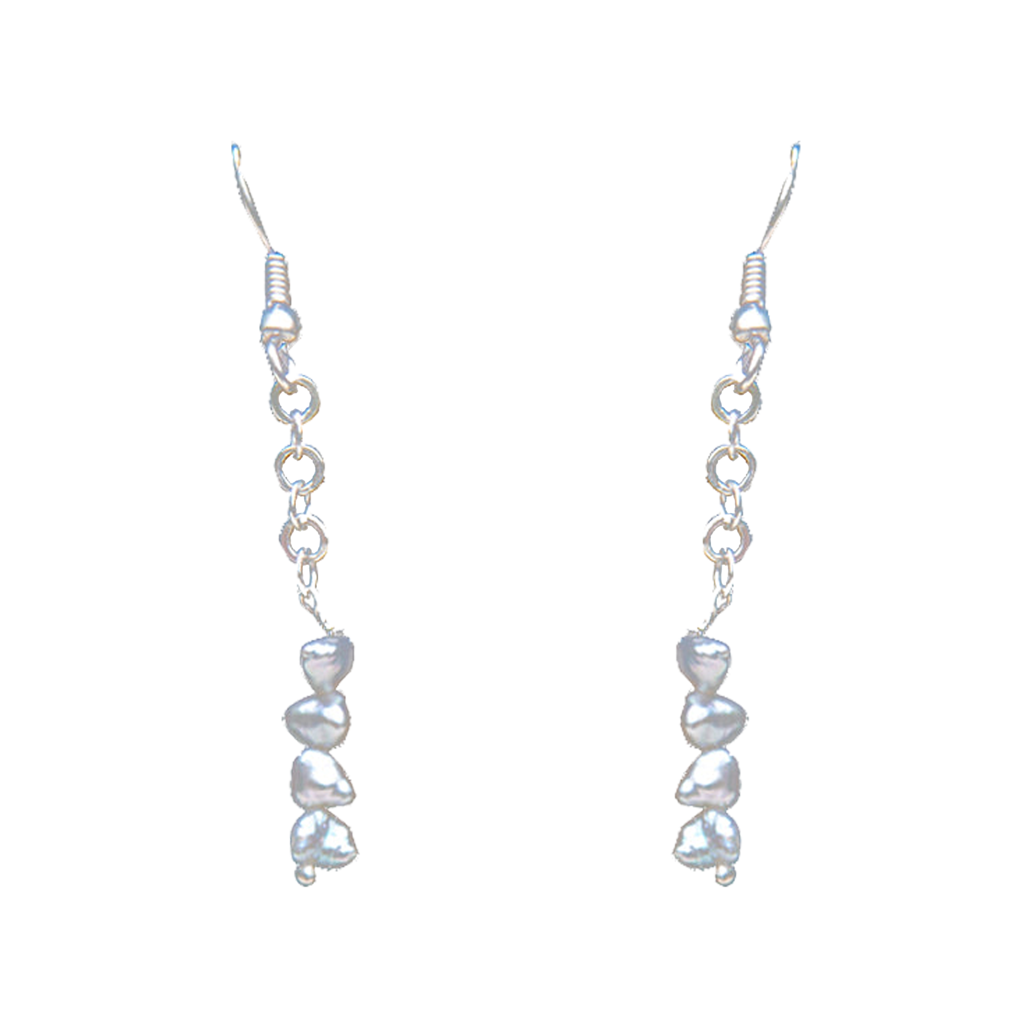 Pearl Dangler Silver Plated Hook Earring - DeKulture DKW-1457-SEJ