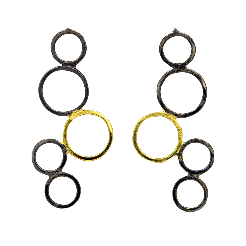 Penta Ring Brass Stud Earring - DeKulture DKW-1511-SEJ