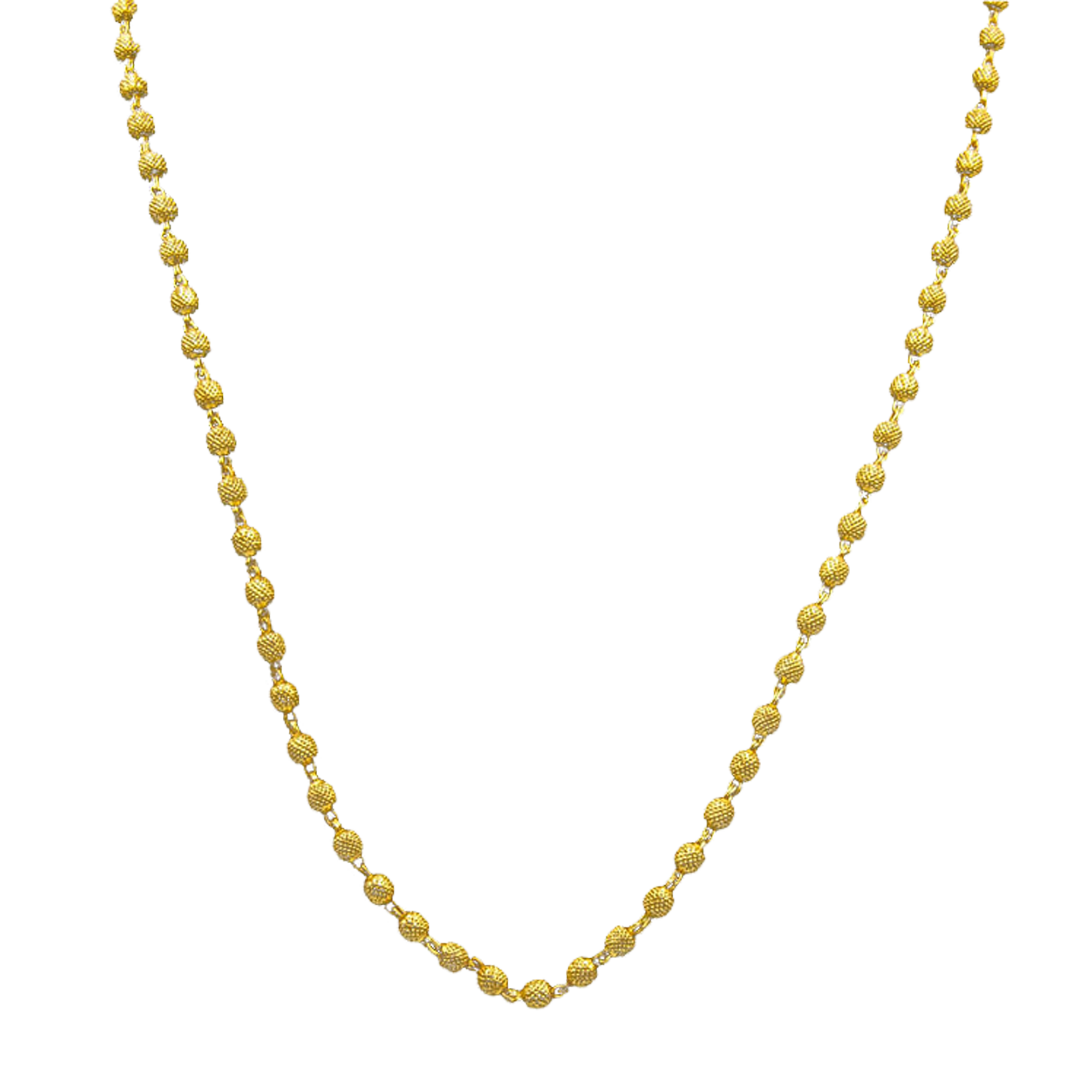 Peppercorn Texture Gold Plated Beads Necklace - DeKulture DKW-1491-GLC