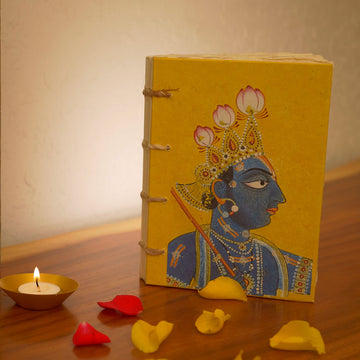 Lord Krishna - Handmade Paper Diary and T-light