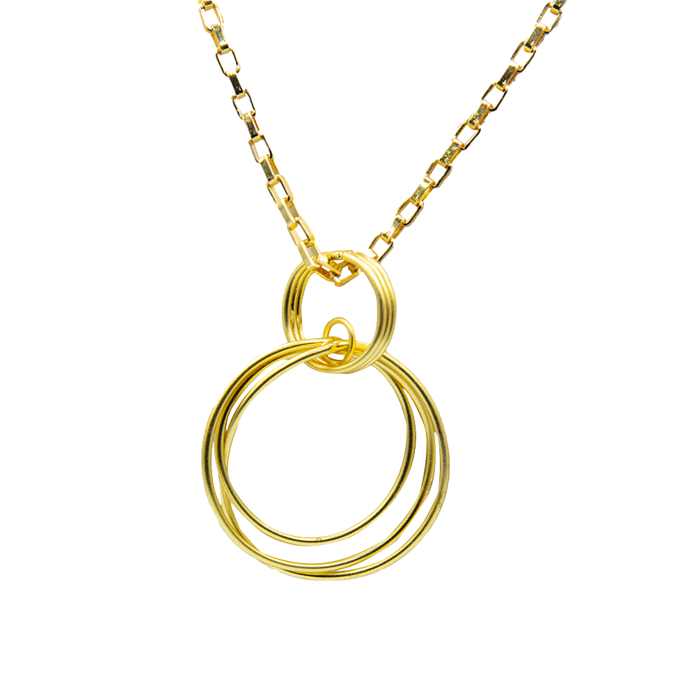 Tri Swirl Wire Brass Pendant - DeKulture DKW-1515-NKJ