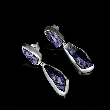Amethyst Gemstone Stud Earring