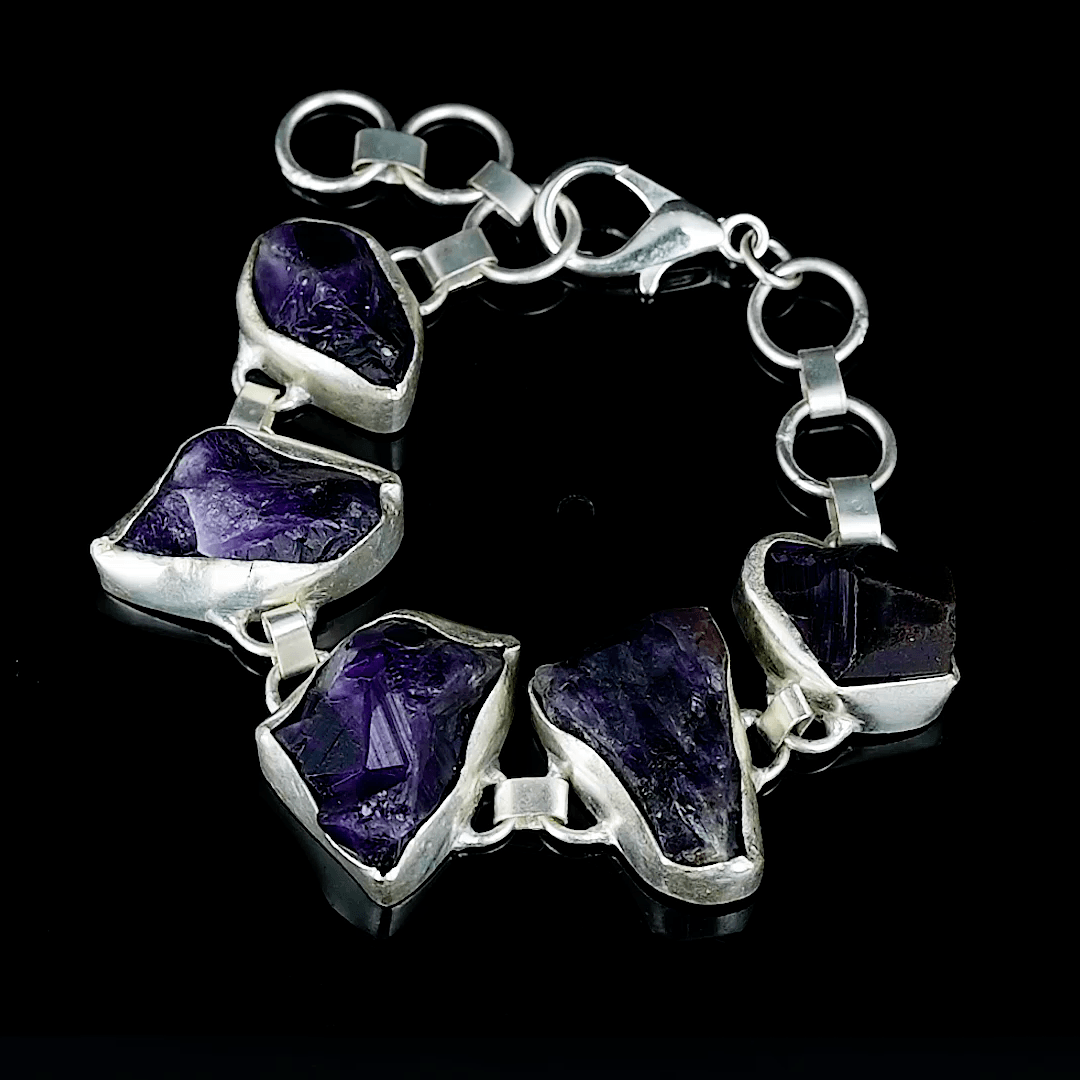 Amethyst Rough Gemstone Bracelet - DeKulture DKW-1091-BRJ