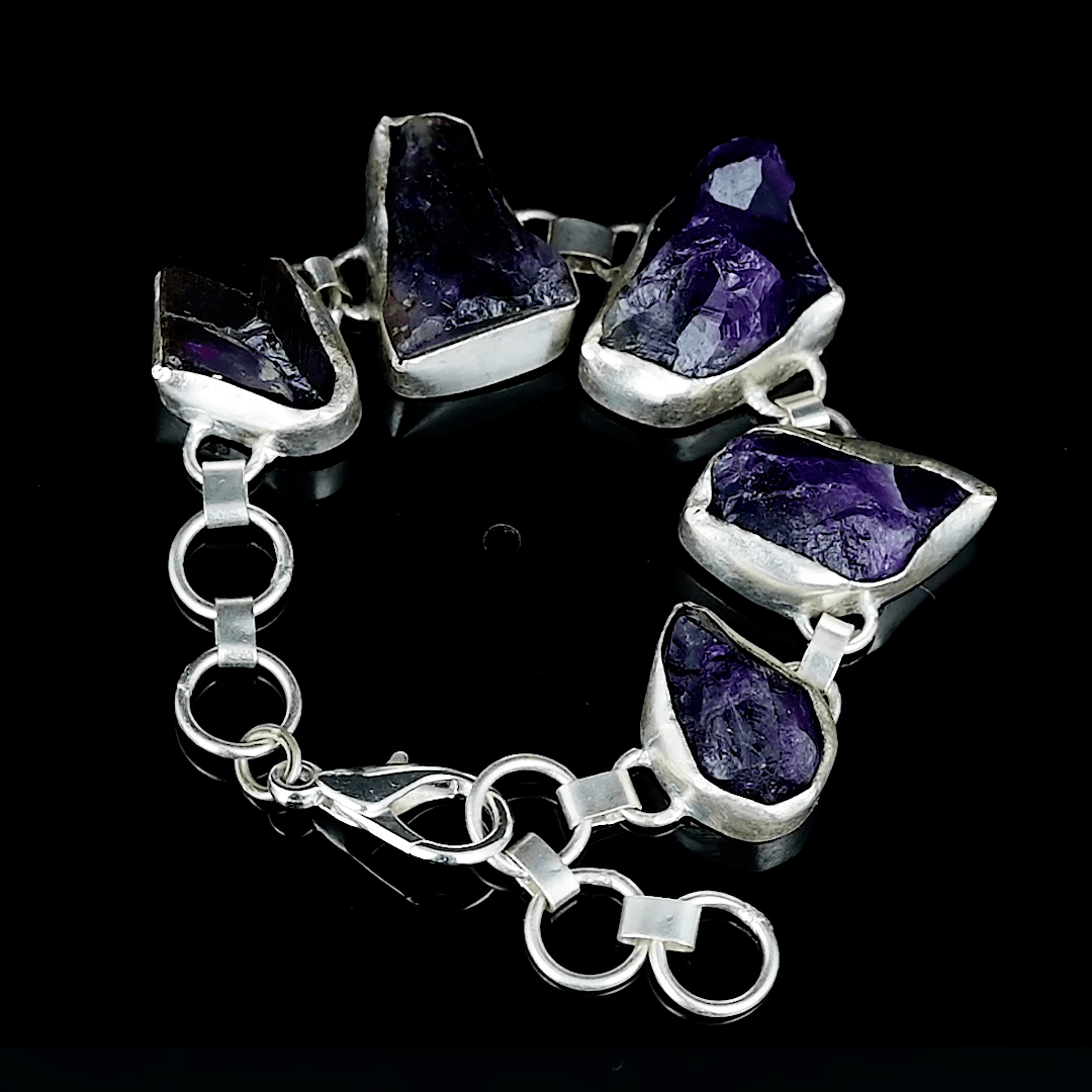 Amethyst Rough Gemstone Bracelet - DeKulture DKW-1091-BRJ