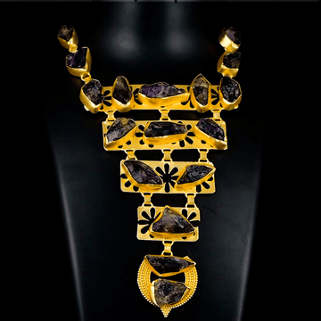 Amethyst Rough Gemstone Necklace Fashion jewelry