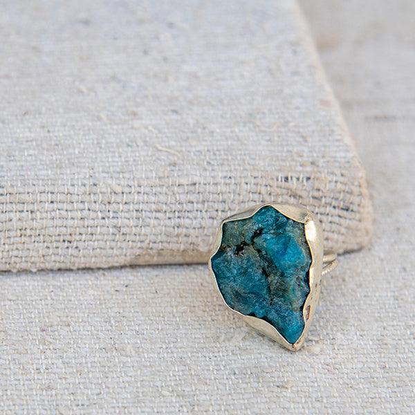 Apatite Rough Gemstone Adjustable Ring - DeKulture DKW-1077-RGJ