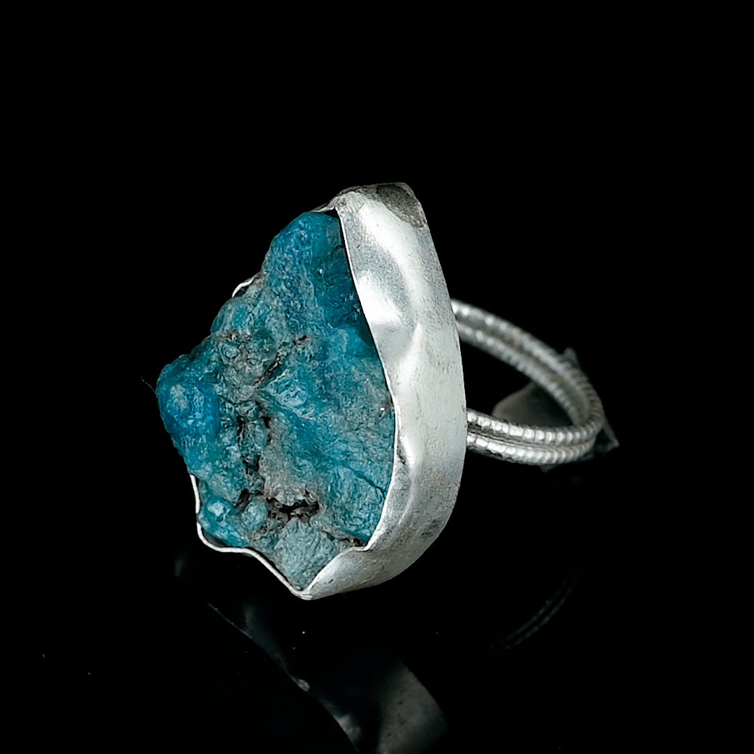 Apatite Rough Gemstone Adjustable Ring - DeKulture DKW-1077-RGJ