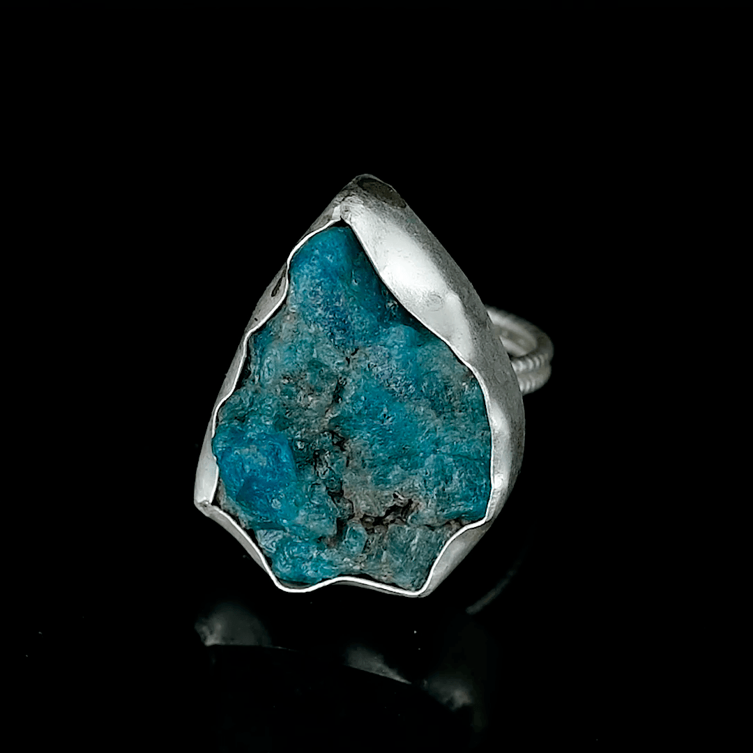 Apatite Rough Gemstone Adjustable Ring - DeKulture DKW-1077-RGJ