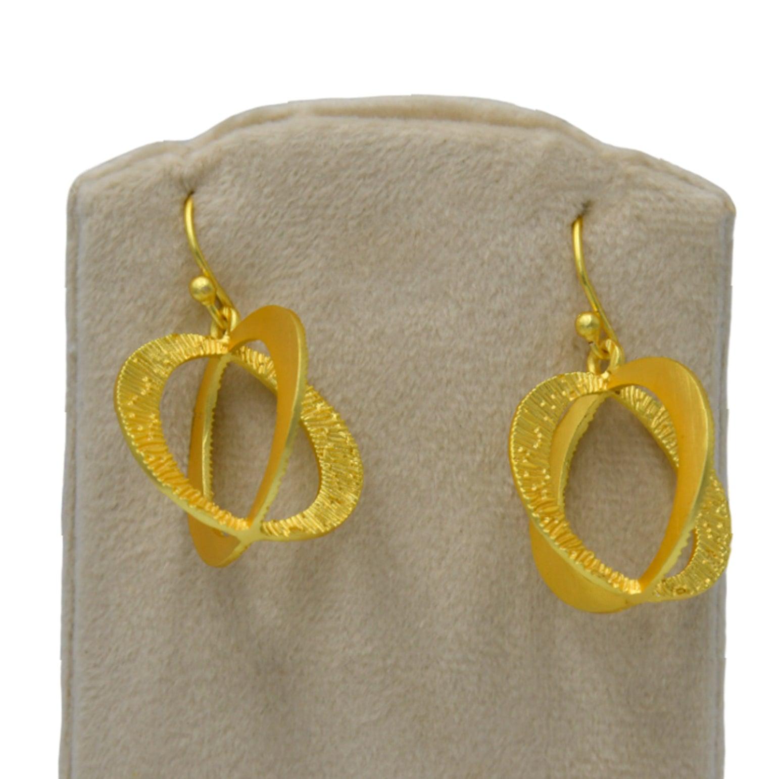 Bangle Gold Plated Dangle Earring - DeKulture DKW-1296-SEJ
