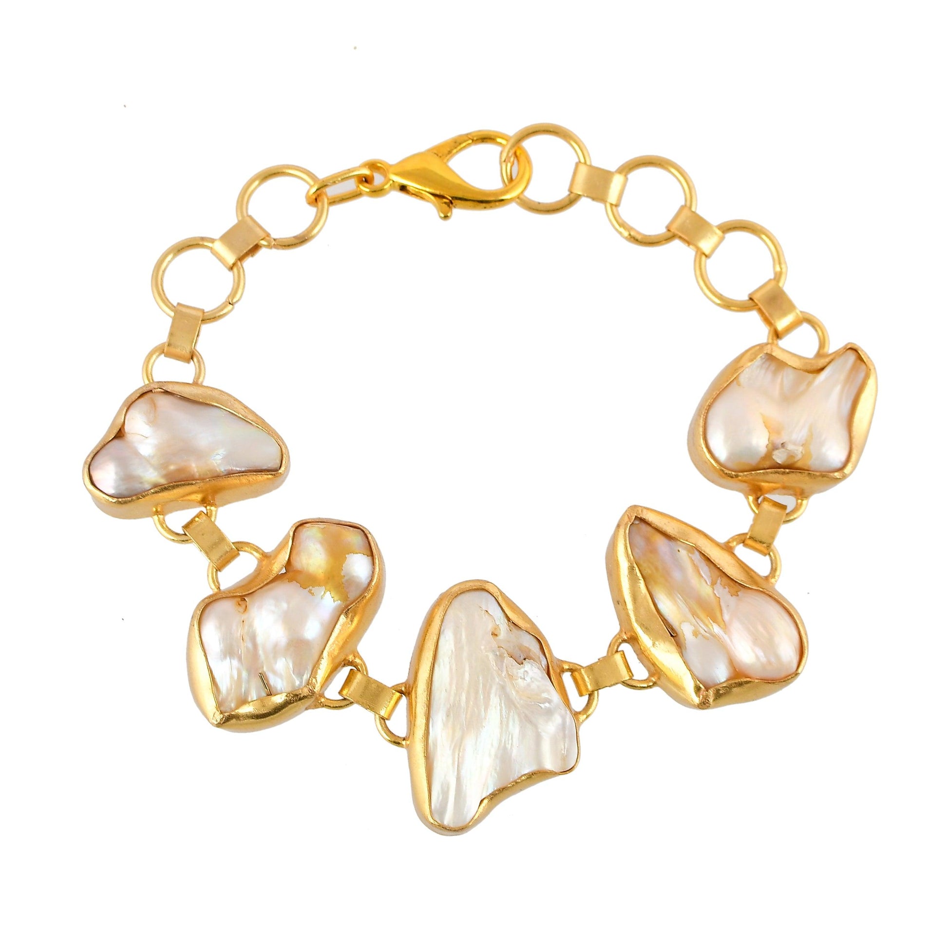 Baroque Pearl Rough Gemstone Bracelet - DeKulture DKW-1044-BRJ