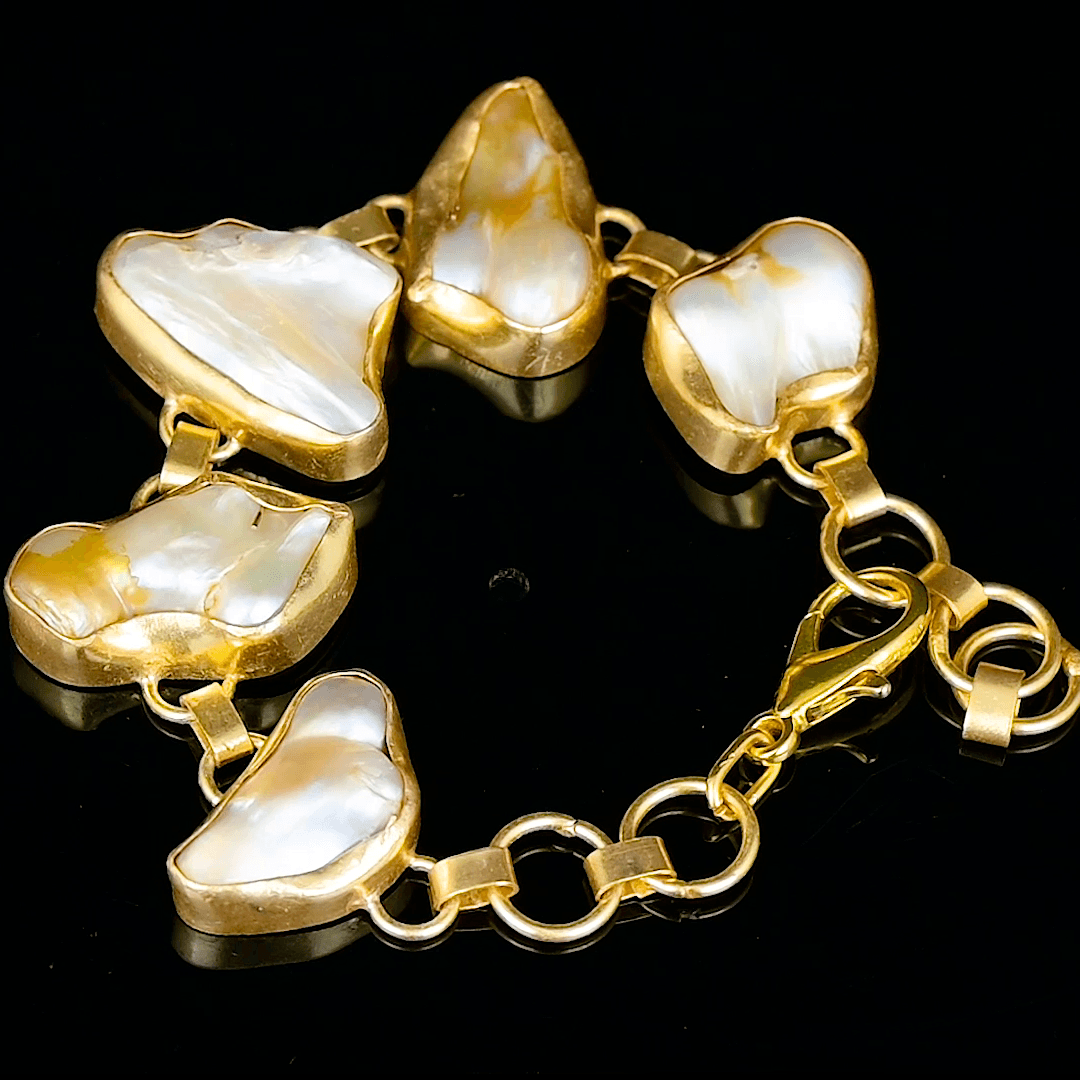 Baroque Pearl Rough Gemstone Bracelet - DeKulture DKW-1044-BRJ