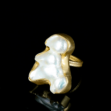 Baroque Pearl Rough Gemstone Ring - DeKulture DKW-1042-RGJ