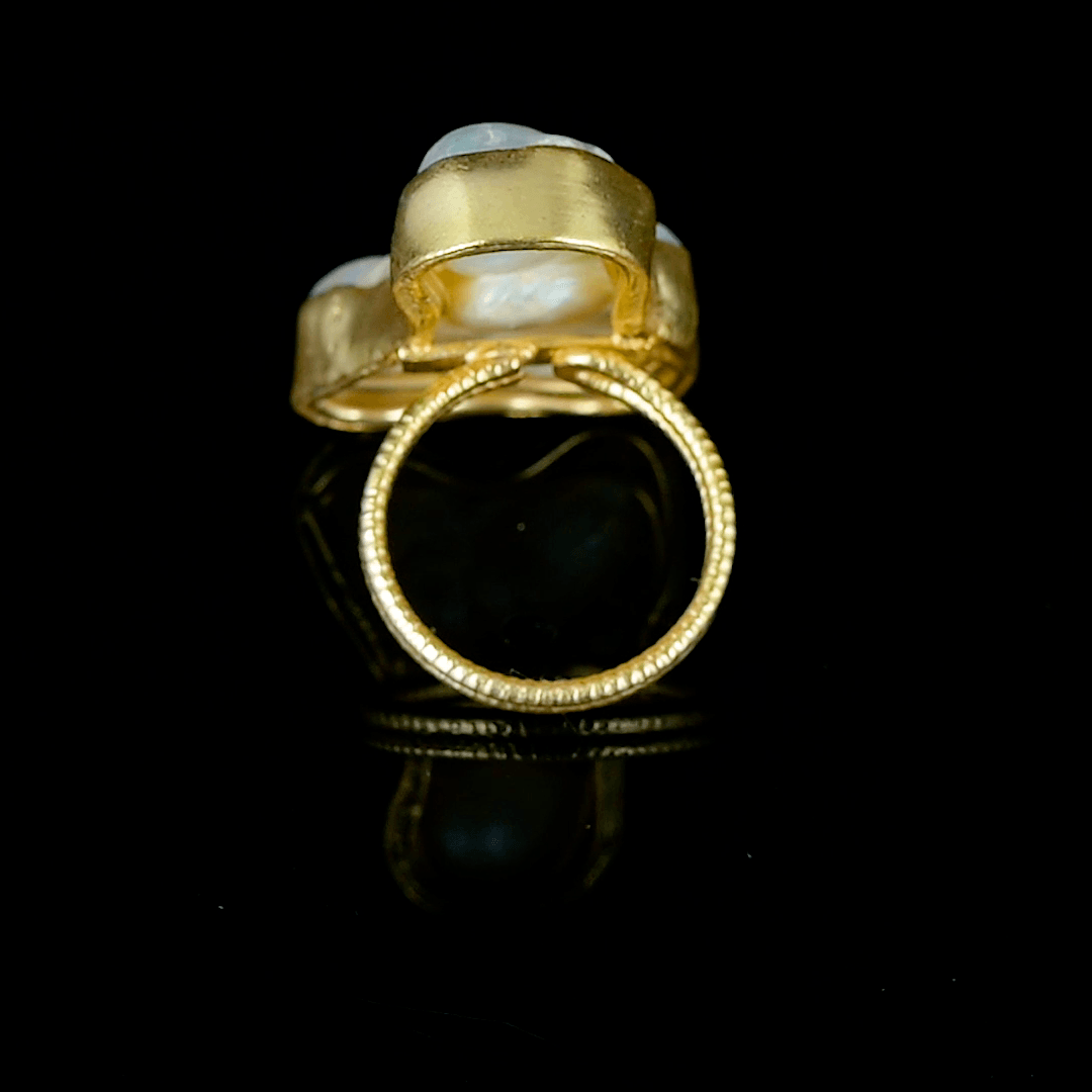 Baroque Pearl Rough Gemstone Ring - DeKulture DKW-1042-RGJ