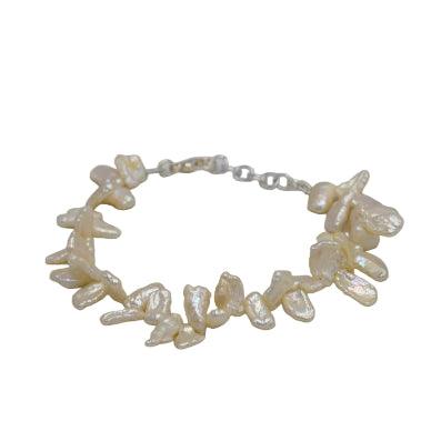 Baroque Pearl Silver Plated Chain Bracelet - DeKulture DKW-1487-BRJ