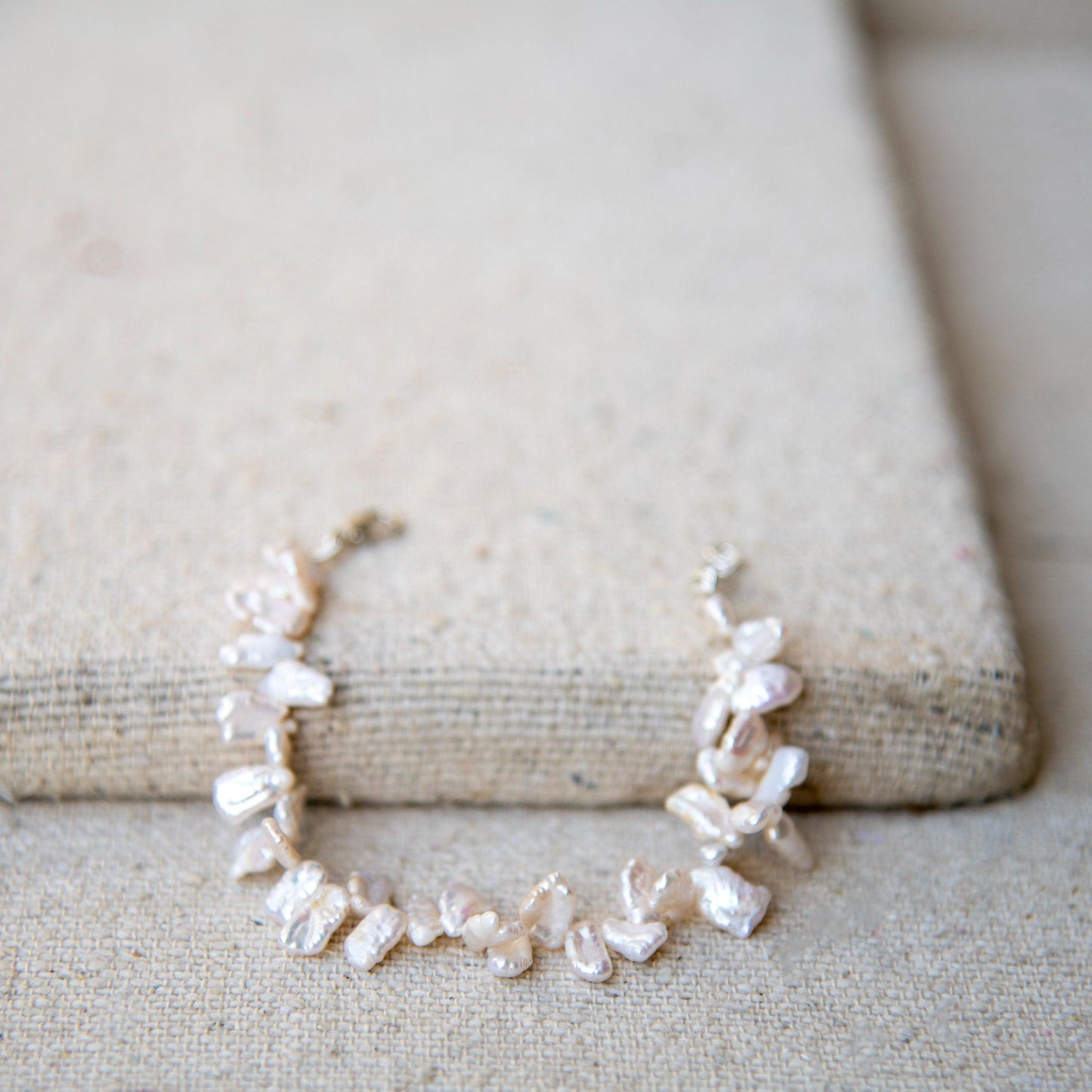 Baroque Pearl Silver Plated Chain Bracelet - DeKulture DKW-1487-BRJ