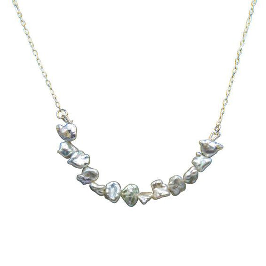 Baroque Pearl Silver Plated Chain Necklace - DeKulture DKW-1484-NKJ