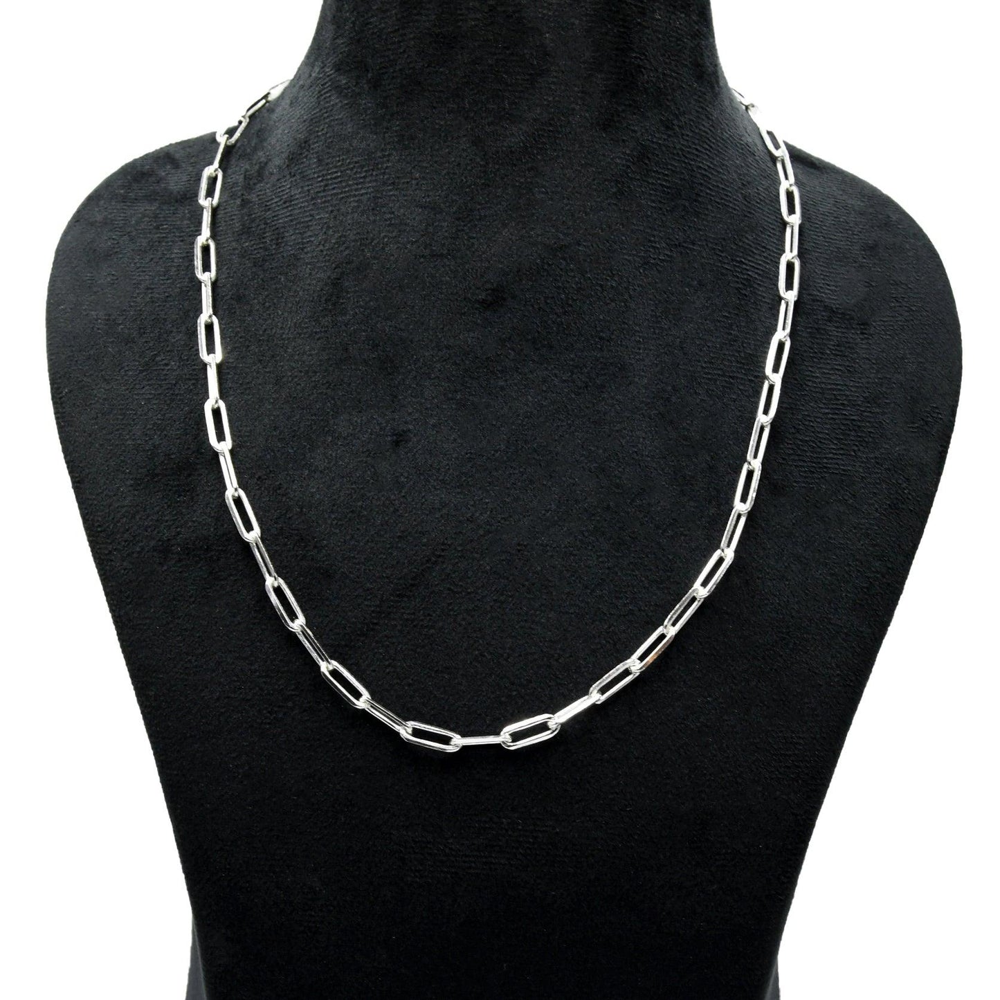 Big Paper Clip Brass Silver Plated Chains For Gift - DeKulture DKW-1149-SLC