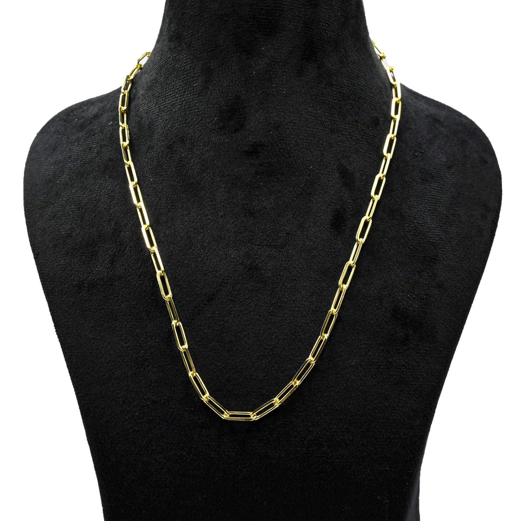 Big Paperclip Brass Gold Plated Chains For Gift - DeKulture DKW-1164-GLC