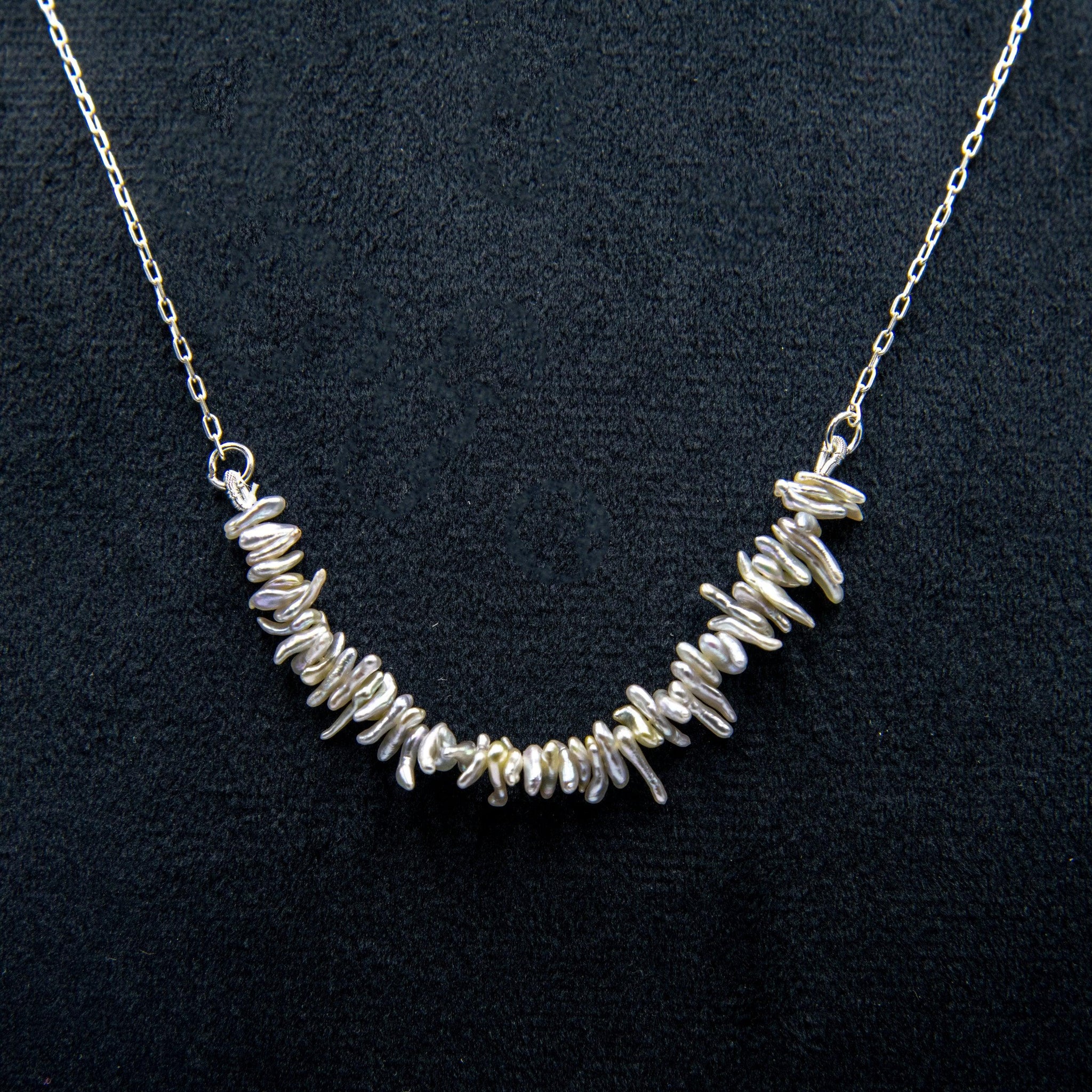 Biwa Pearl Silver Chain Necklace - DeKulture DKW-1485-NKJ