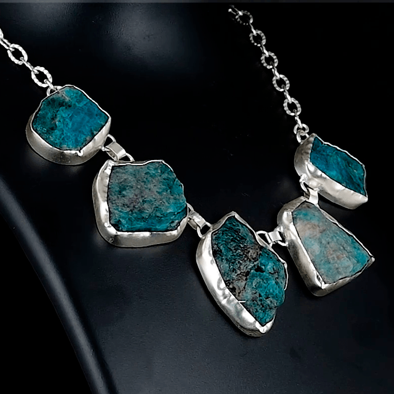 Blue Apatite Gemstone Pendant Necklace jewelry - DeKulture DKW-1076-NKJ