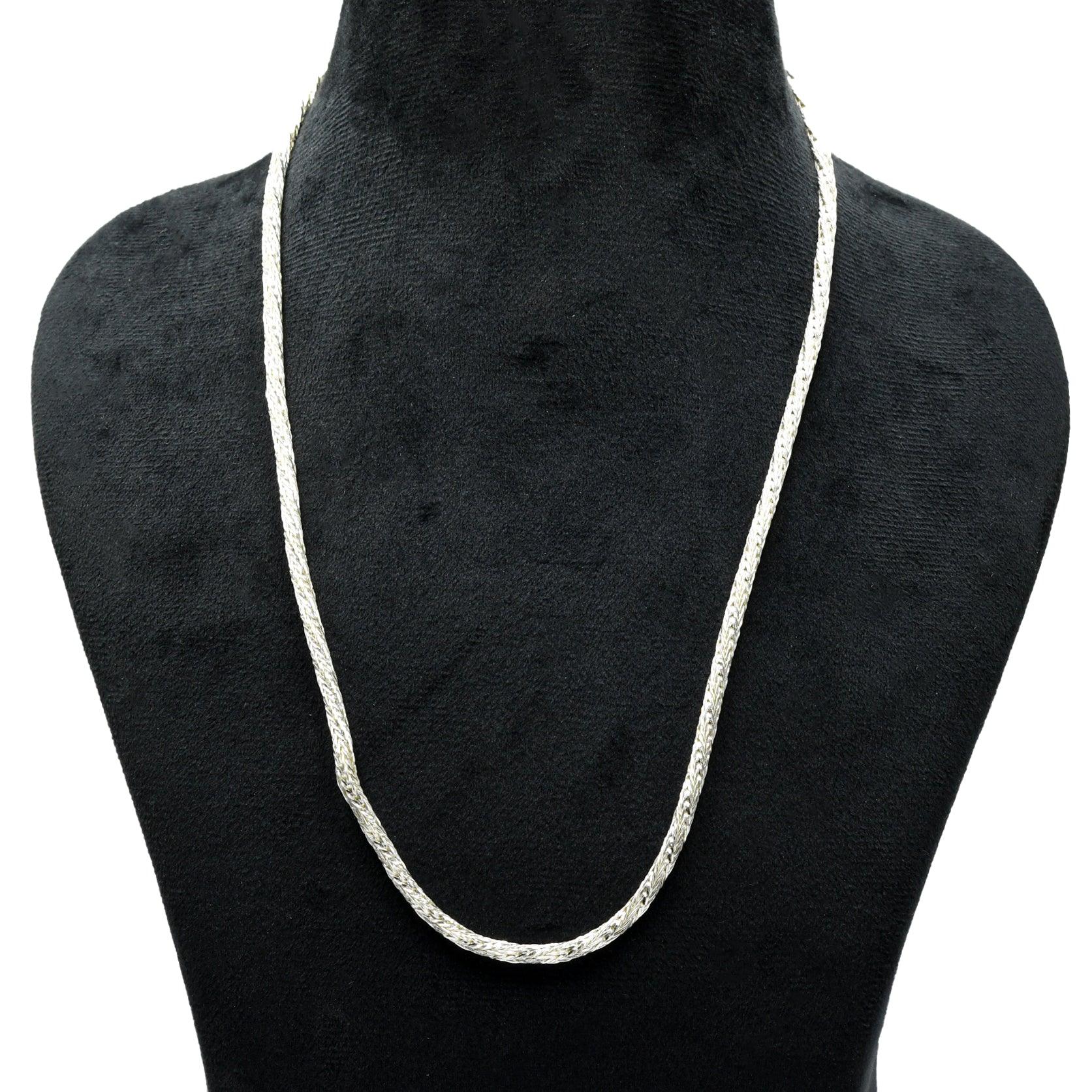 Braided Brass Silver Plated Chains For Gift - DeKulture DKW-1144-SLC