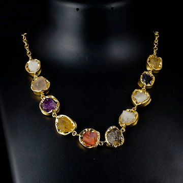 Brass Flash Gold Plating Bezel Necklace jewelry - DeKulture DKW-816-N
