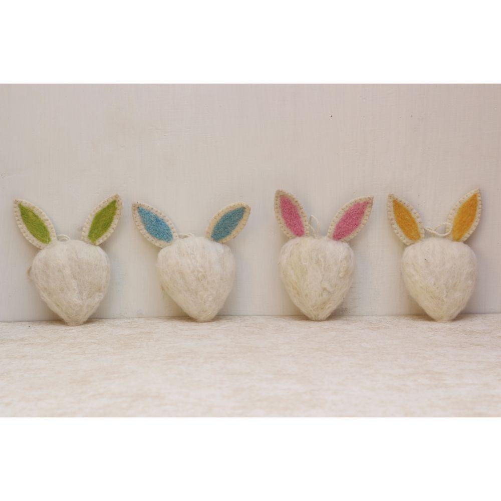 Bunny Face Ornaments Set Of 4 - DeKulture DKW-5096-FD