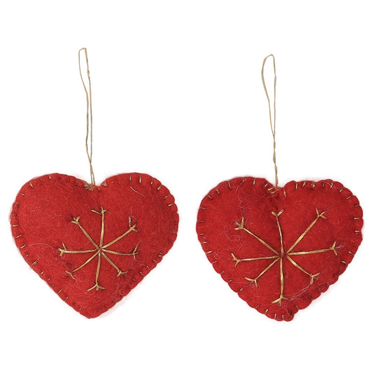 Christmas Snowflake Heart Set Of 2 - DeKulture DKW-6046-FO