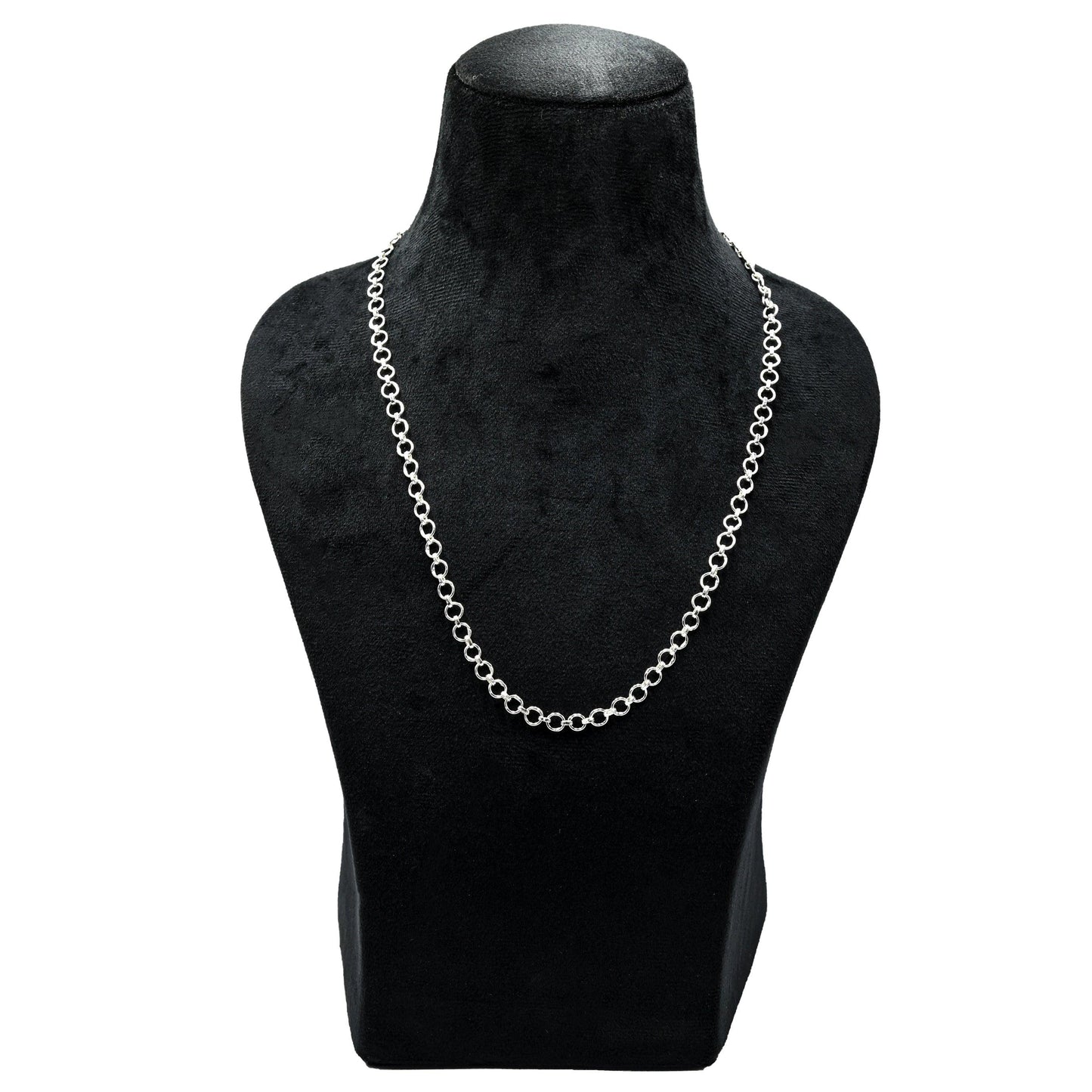 Circular Hoop Brass Silver Plated Chains For Gift - DeKulture DKW-1152-SLC