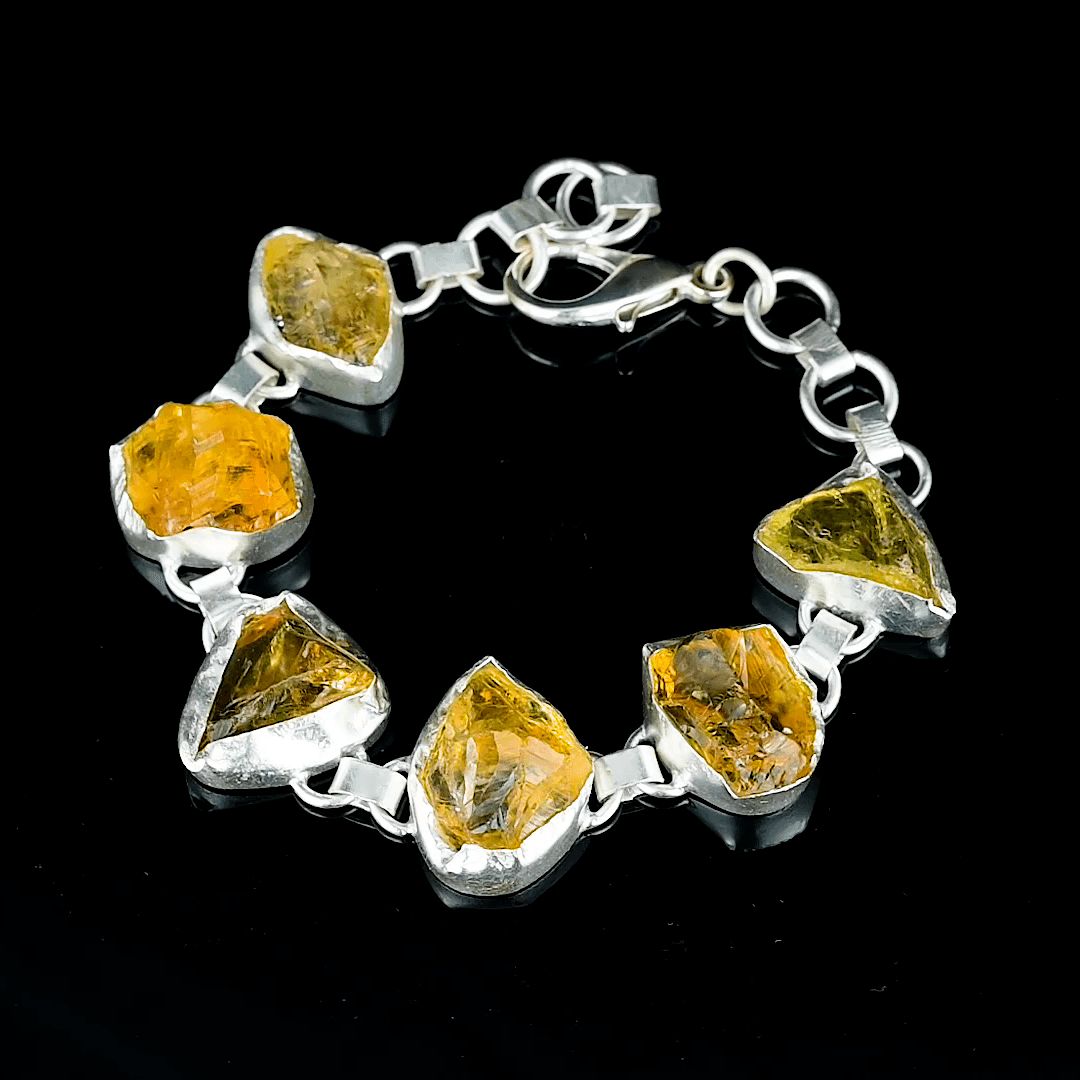 Citrine Rough Gemstone Bracelet - DeKulture DKW-1067-BRJ
