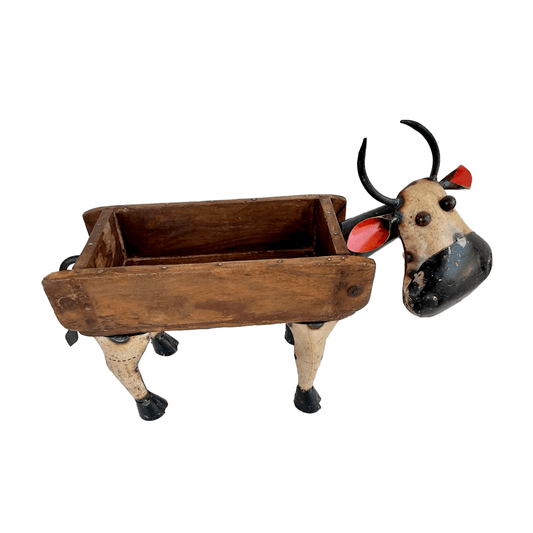 Cow With Brick Mould Flower Pot - DeKulture DKW-17165-RIF