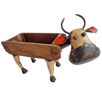 Cow With Brick Mould Flower Pot - DeKulture DKW-17165-RIF