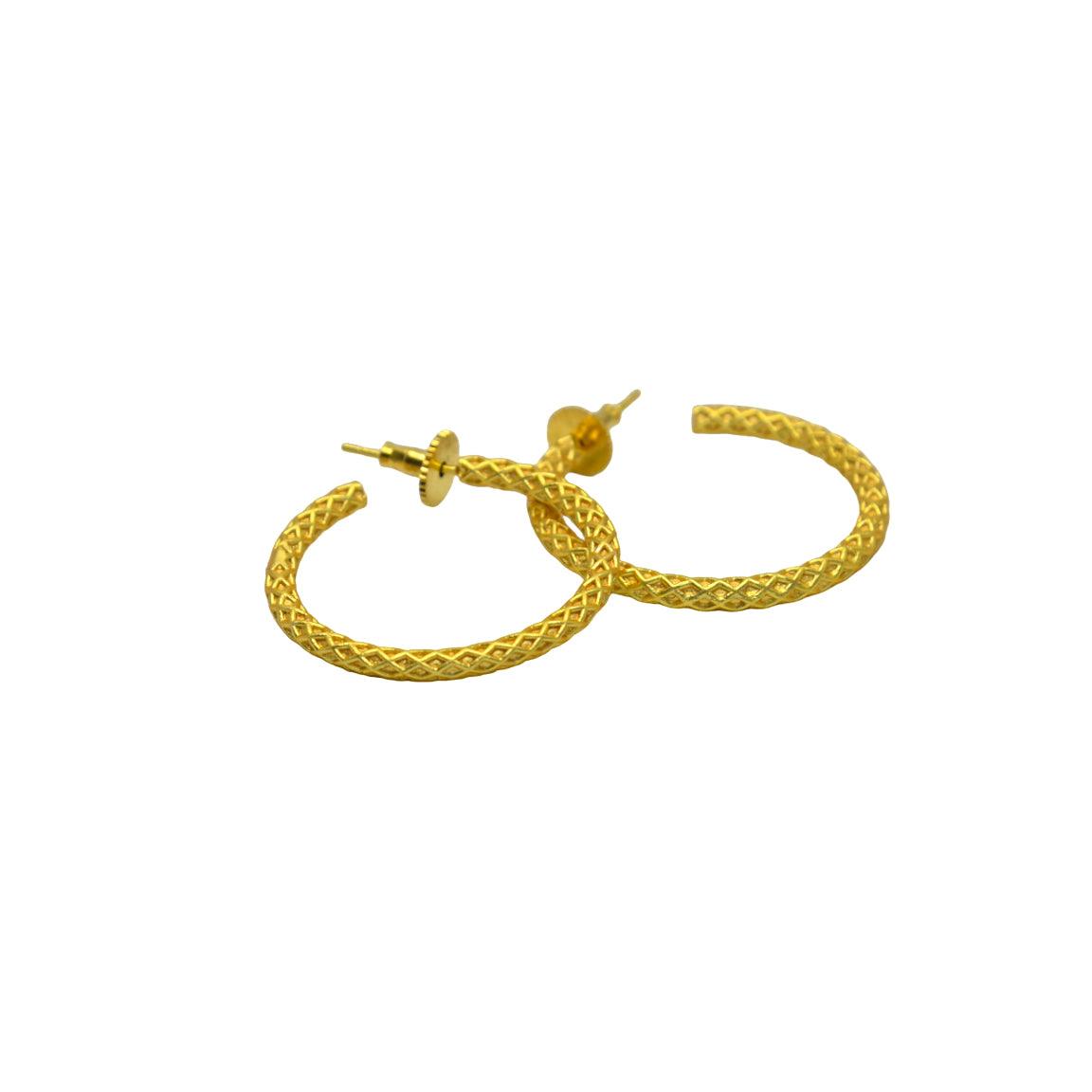 Crescent Gold Hoop Earring - DeKulture DKW-1306-SEJ