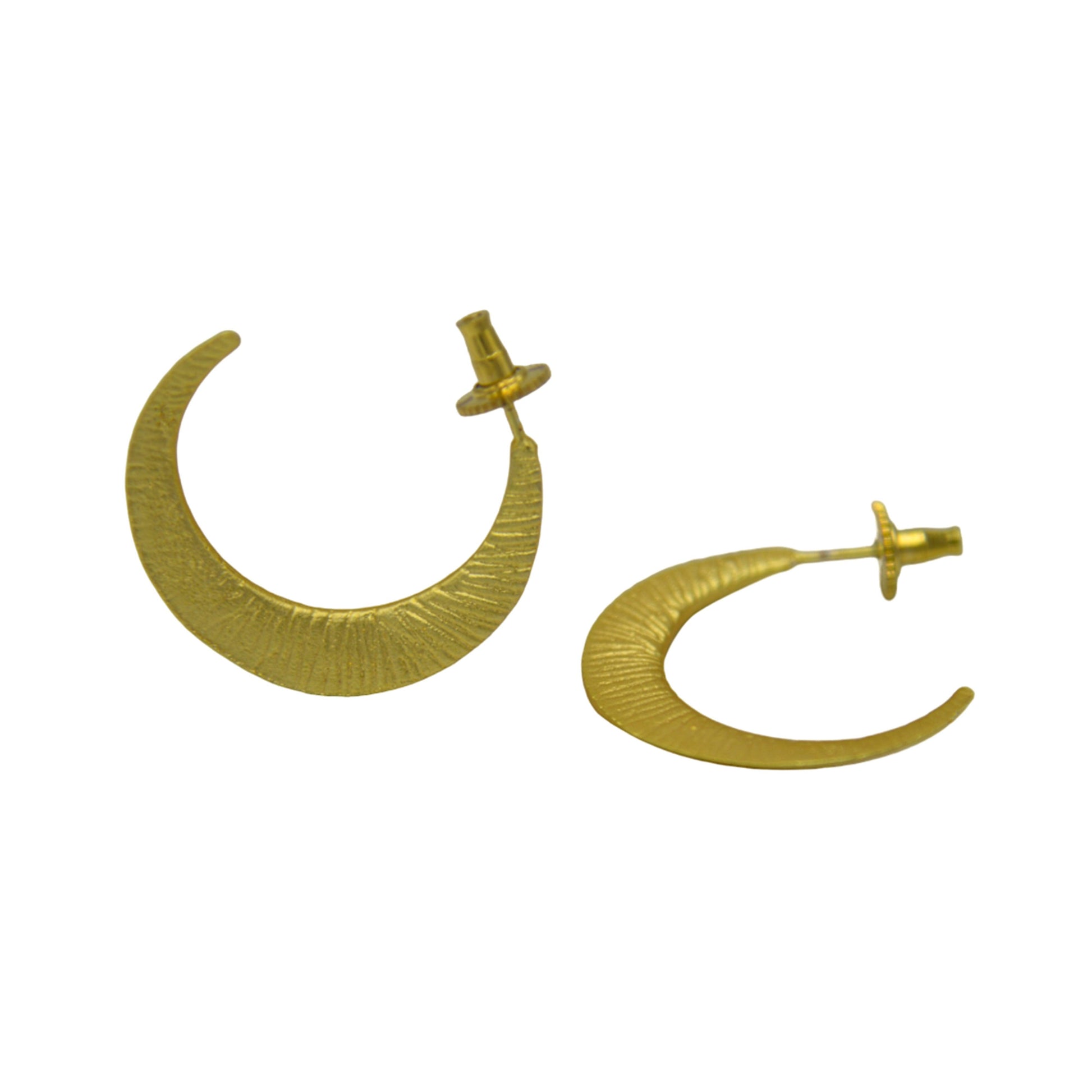 Crescent Moon Brass Earring - DeKulture DKW-1363-SEJ