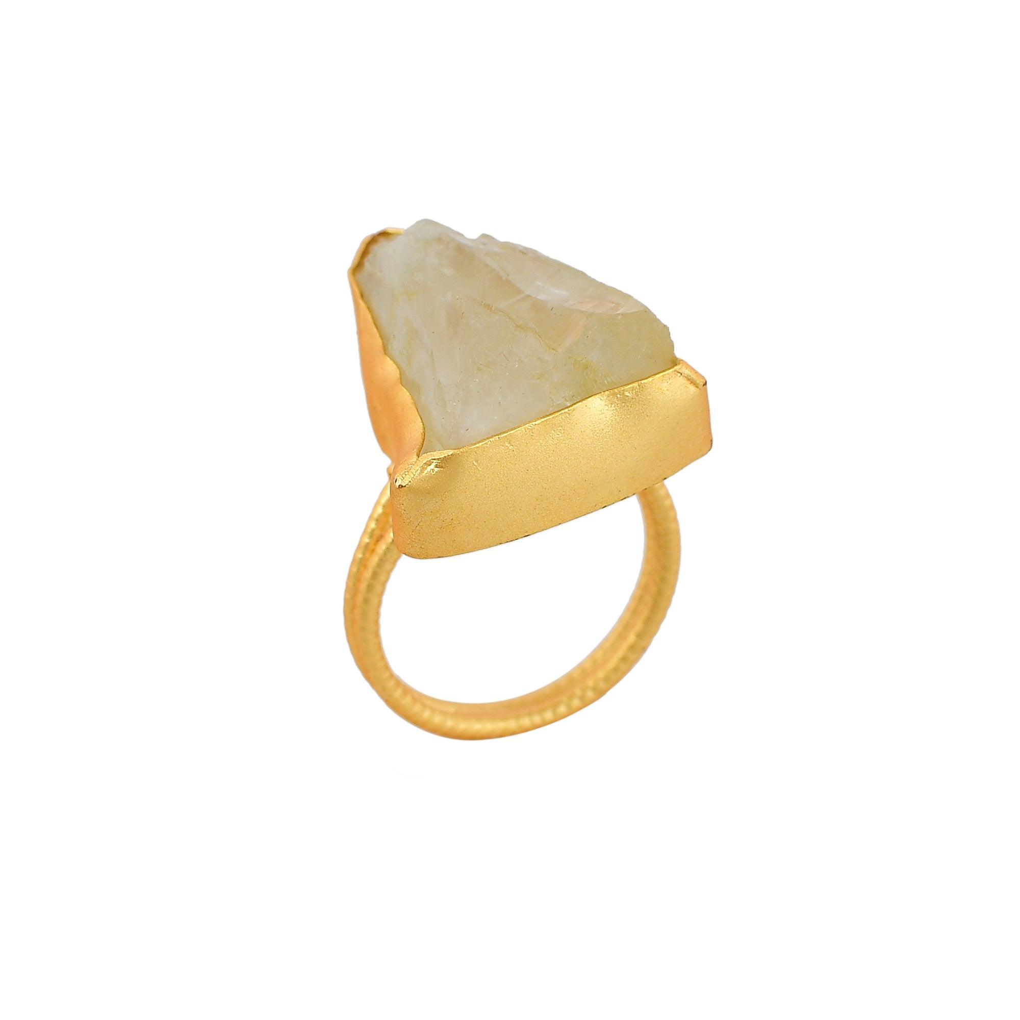 Crystal Quartz Rough Gemstone Ring - DeKulture DKW-1093-RGJ