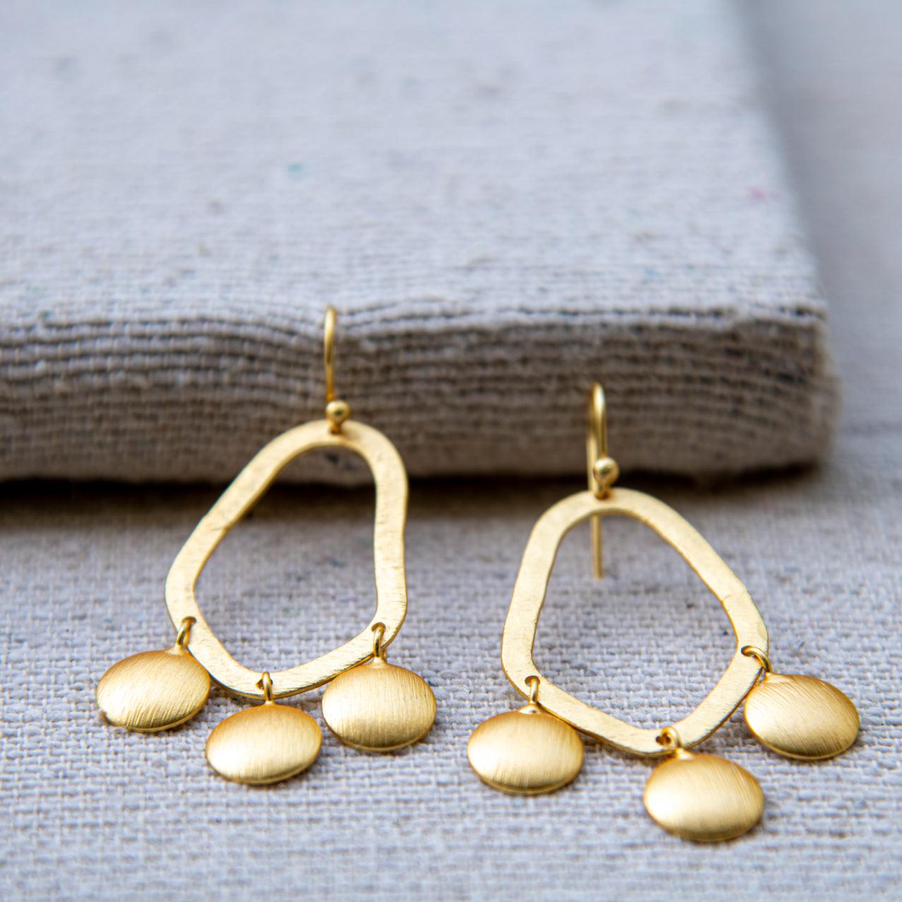 Dangler Gold Plated Dangle Earring - DeKulture DKW-1297-SEJ