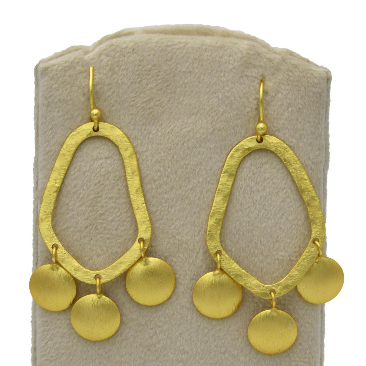 Dangler Gold Plated Dangle Earring - DeKulture DKW-1297-SEJ