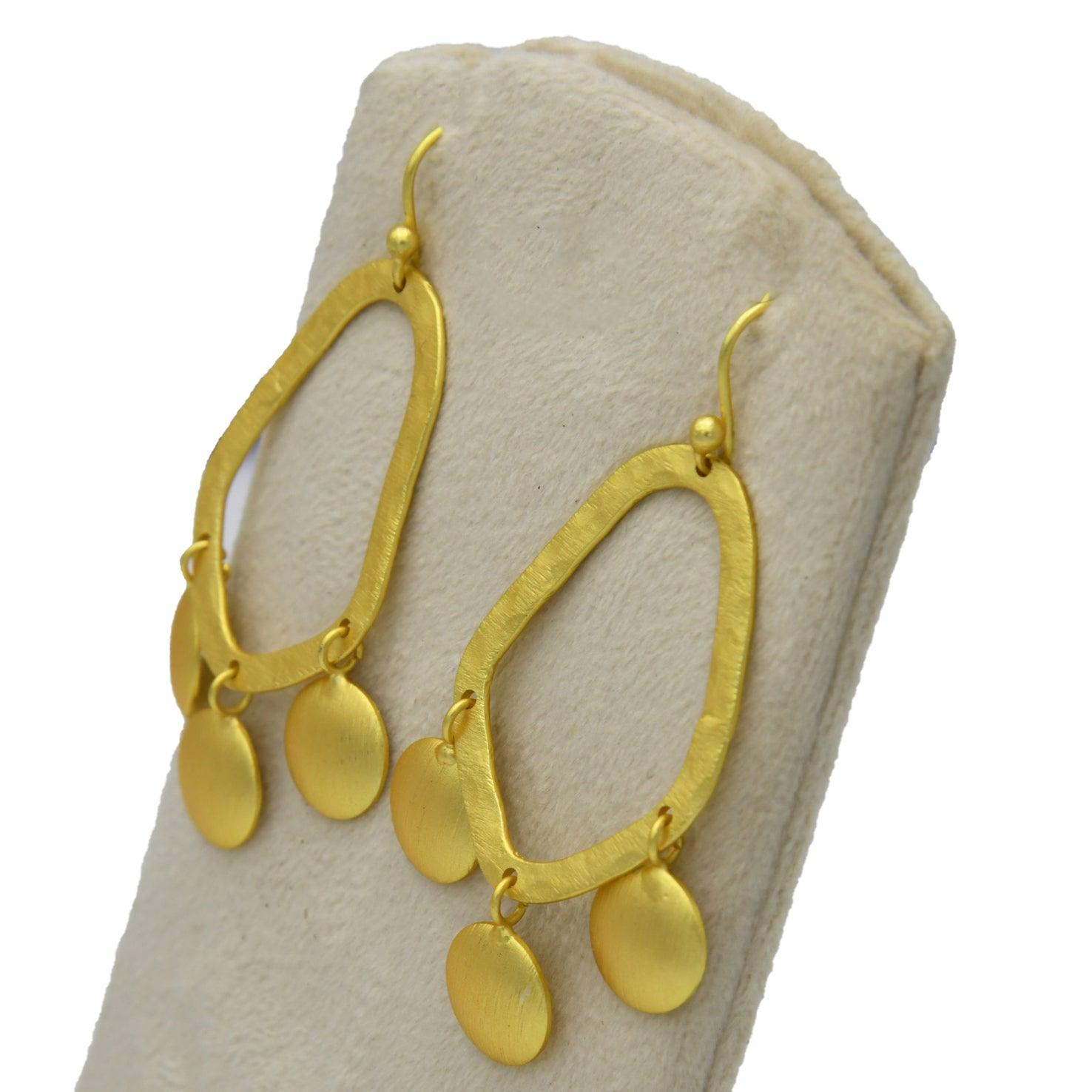 Dangler Gold Plated Dangle Earring - DeKulture DKW-1297-SEJ