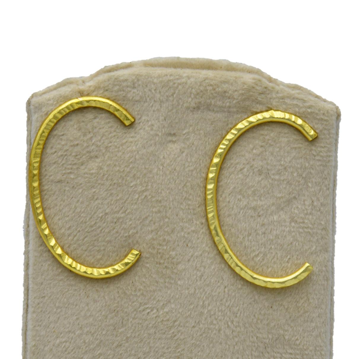 English Alphabet "C" Brass Earring - DeKulture DKW-1344-SEJ