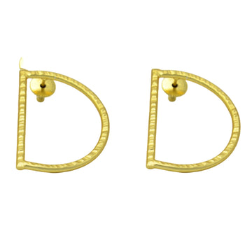 English Alphabet "D" Brass Earring - DeKulture DKW-1360-SEJ