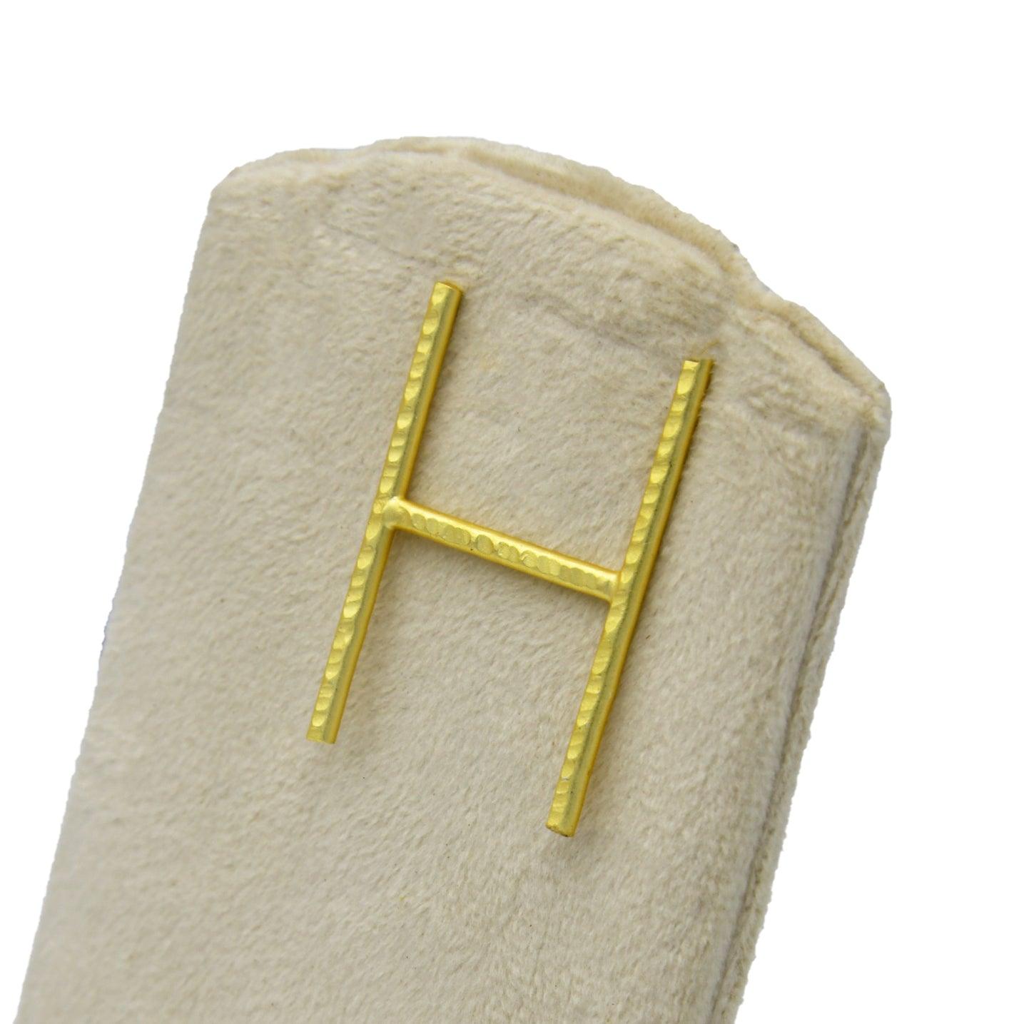 English Alphabet "H" Brass Earring - DeKulture DKW-1365-SEJ