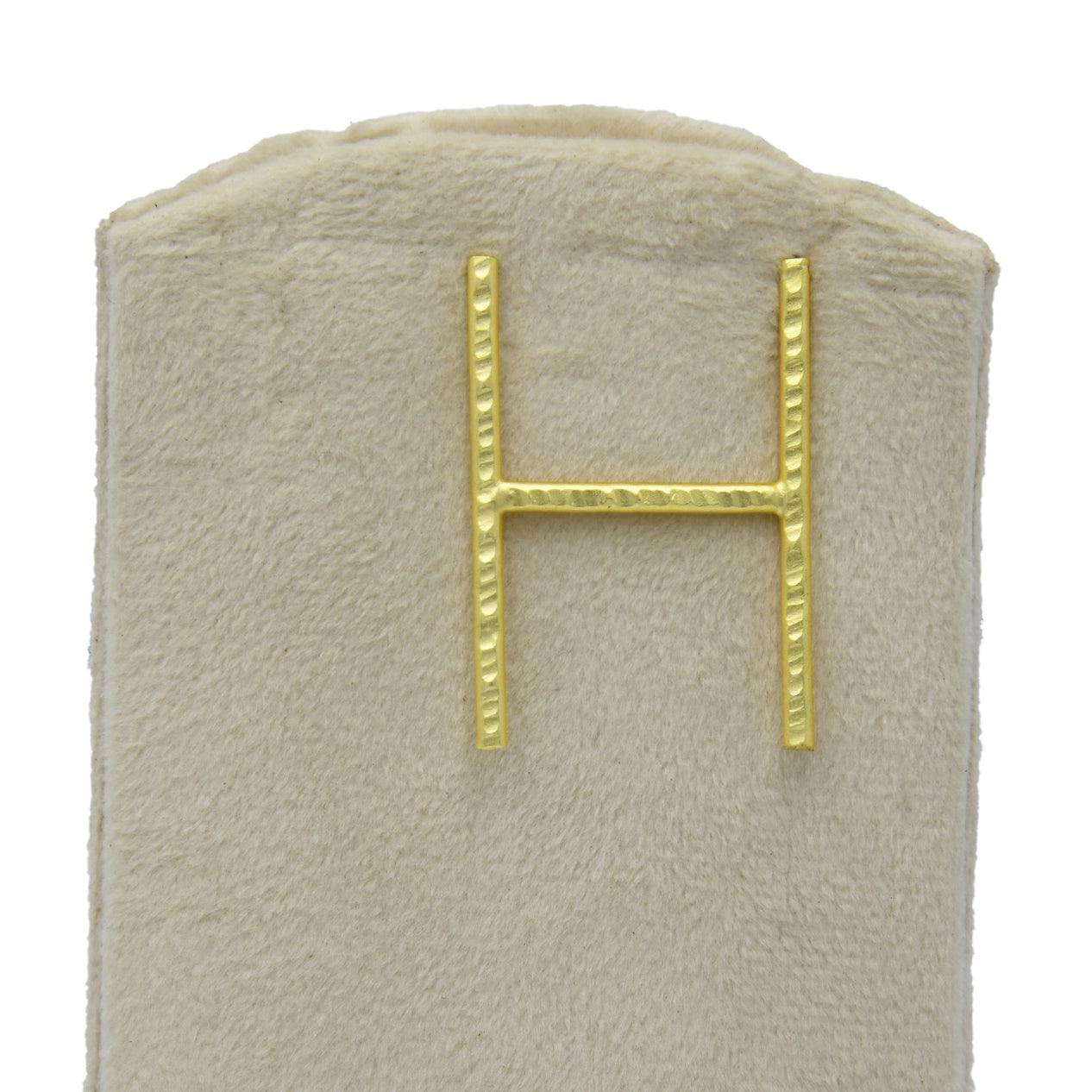 English Alphabet "H" Brass Earring - DeKulture DKW-1365-SEJ