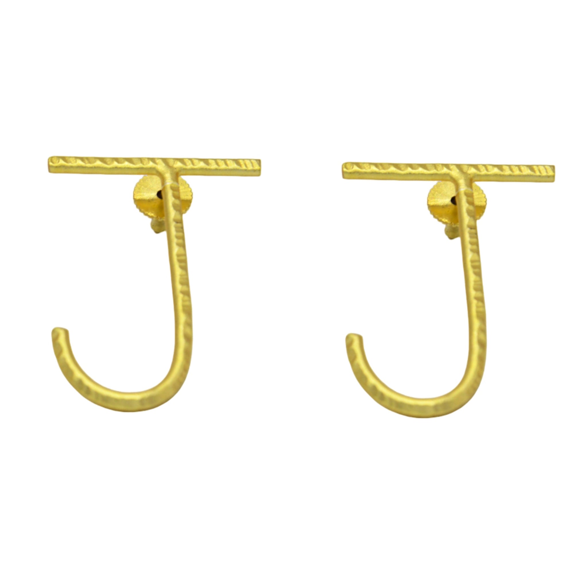 English Alphabet "J" Brass Earring - DeKulture DKW-1353-SEJ