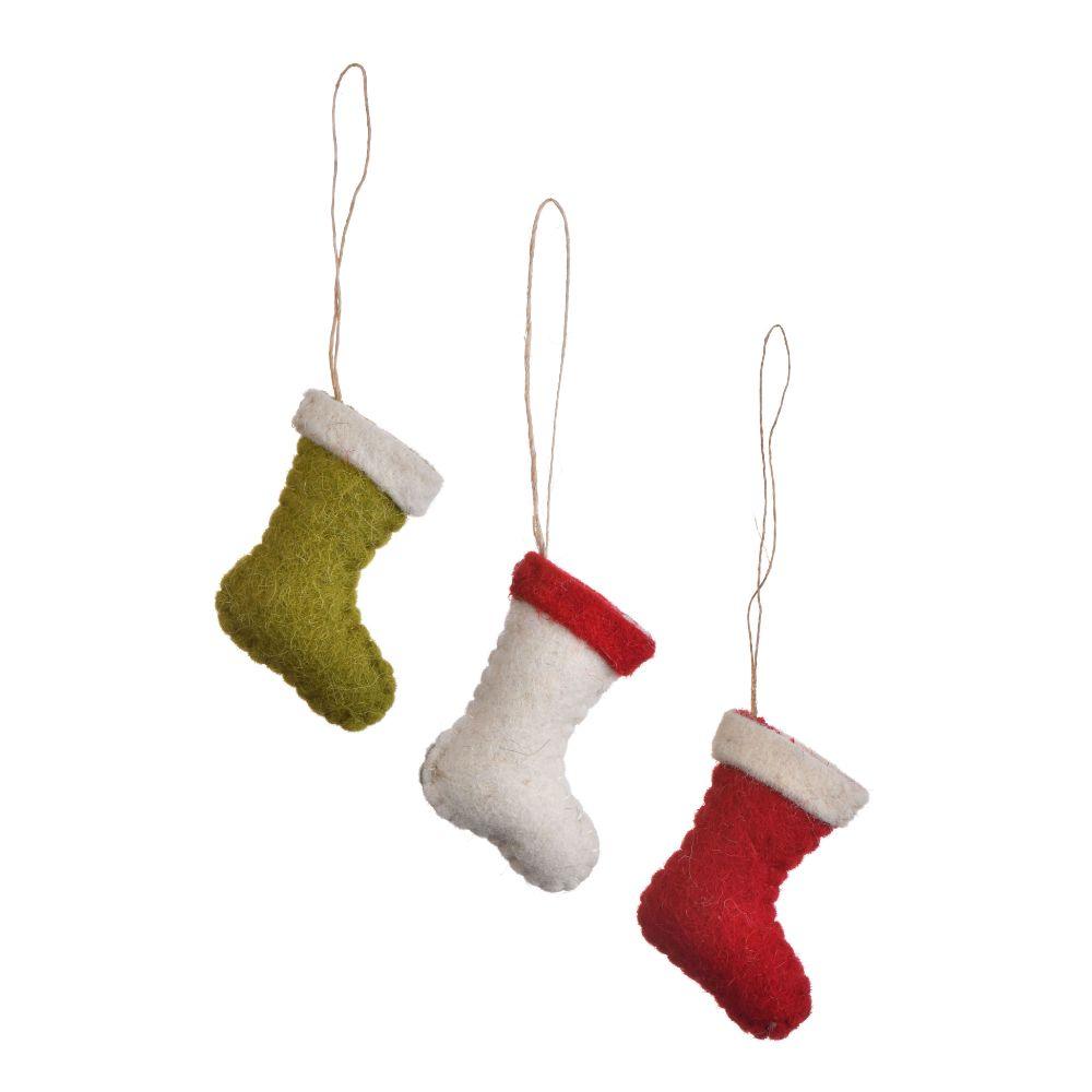 Felted Christmas Stockings Set Of 3 - DeKulture DKW-6090-FO