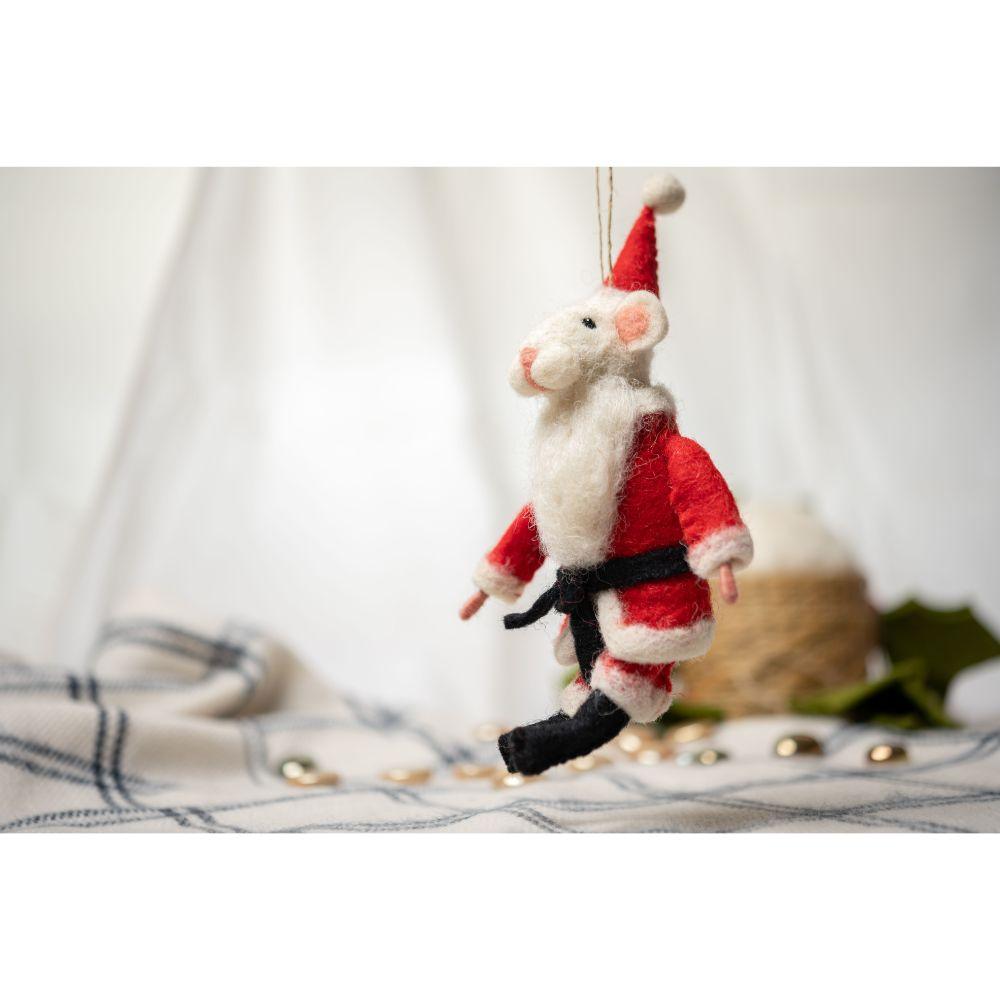 Felted Santa Mouse Ornament - DeKulture DKW-6138-FO