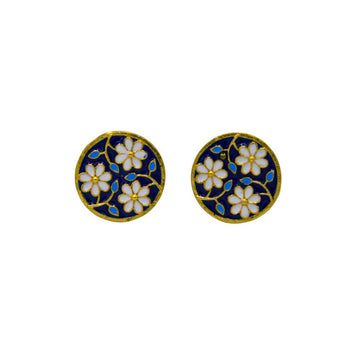 Flower and Stem Enameled Cufflinks - DeKulture DKW-1433-CFJ