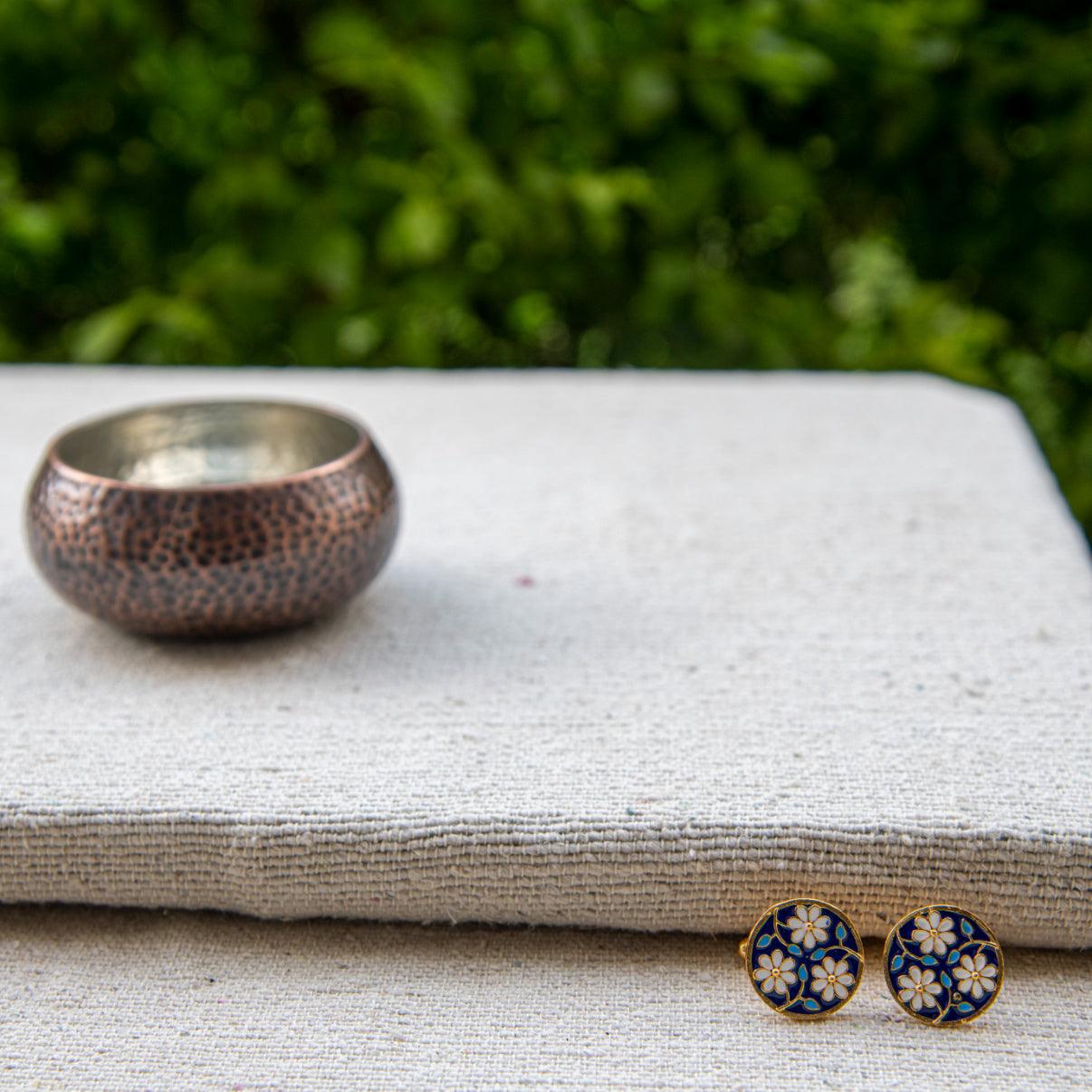 Flower and Stem Enameled Cufflinks - DeKulture DKW-1433-CFJ